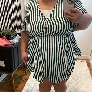 SHEIN green stripe shirt